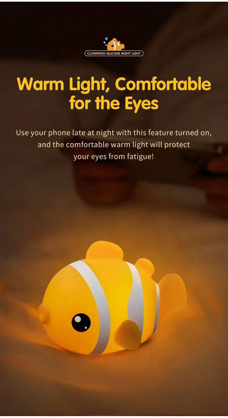 LED Light Night Light - Cute Clownfish Lamp