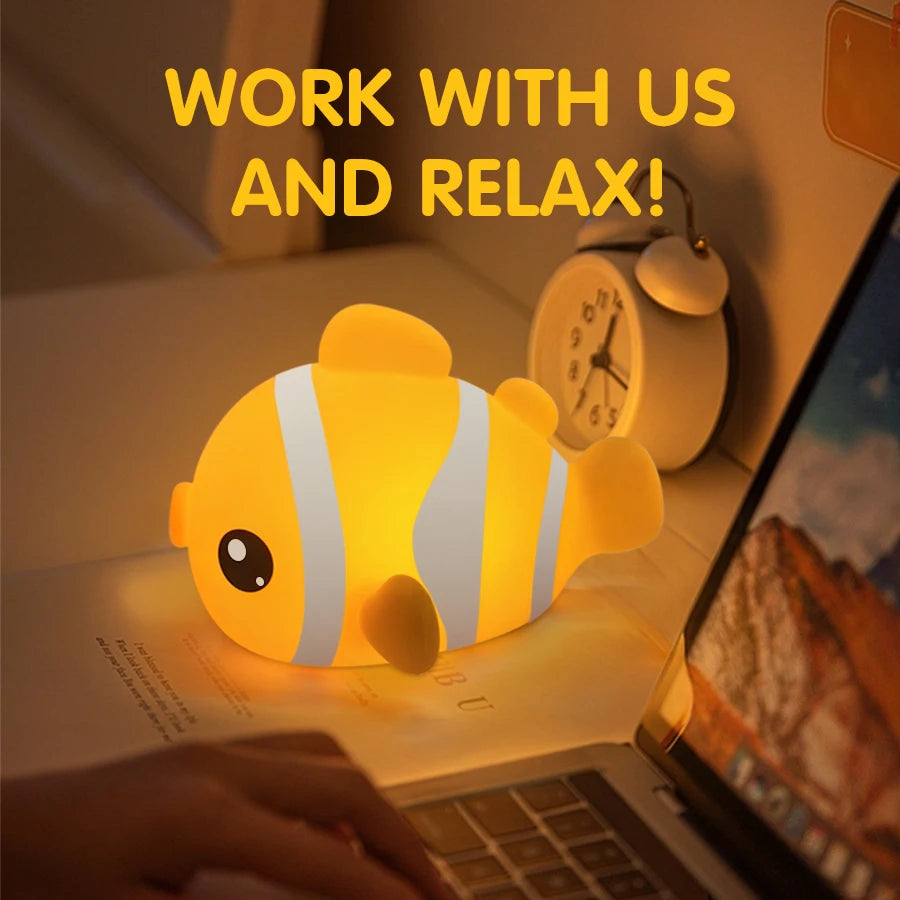 LED Light Night Light - Cute Clownfish Lamp