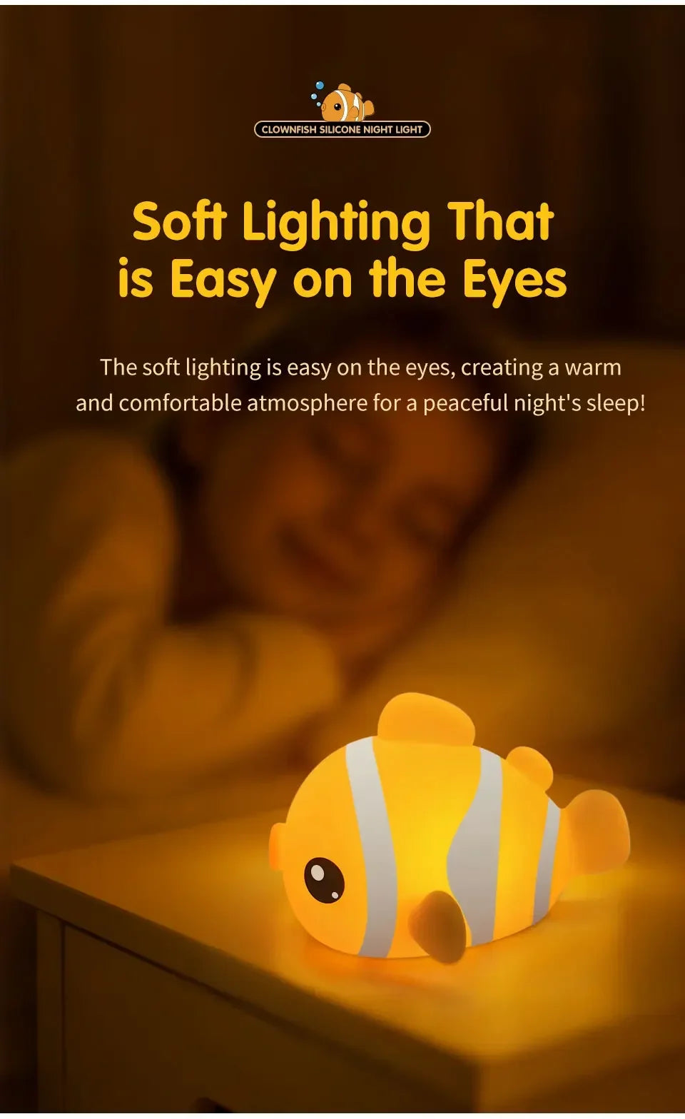 LED Light Night Light - Cute Clownfish Lamp