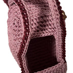 Handcrafted pink clutch from ThreadsByHannah resembling a coach handbag pink with woven details