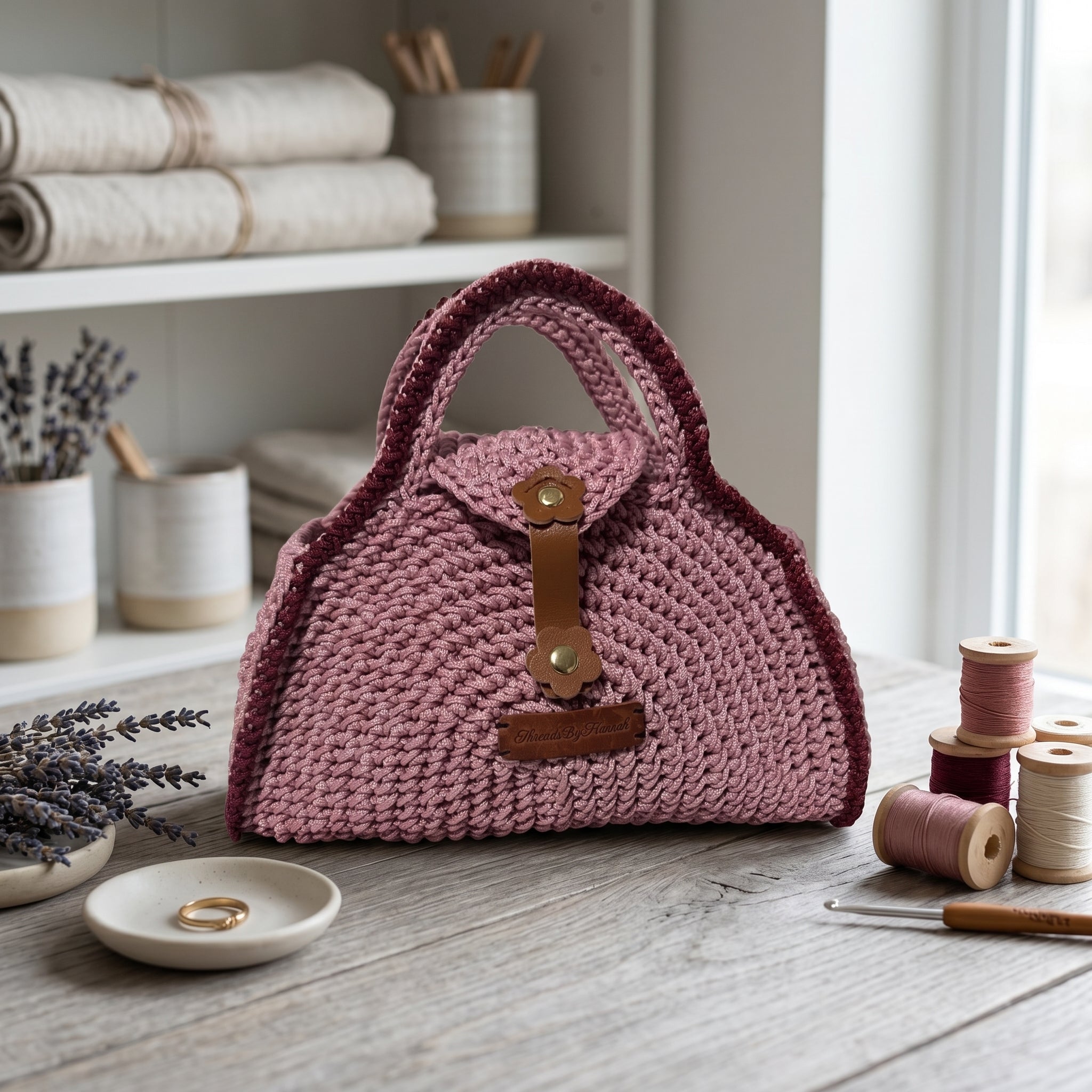 Handcrafted pink clutch from ThreadsByHannah resembling a coach handbag pink for stylish occasions