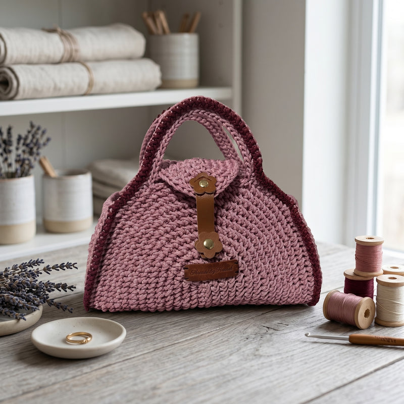Handcrafted pink clutch from ThreadsByHannah resembling a coach handbag pink for stylish occasions
