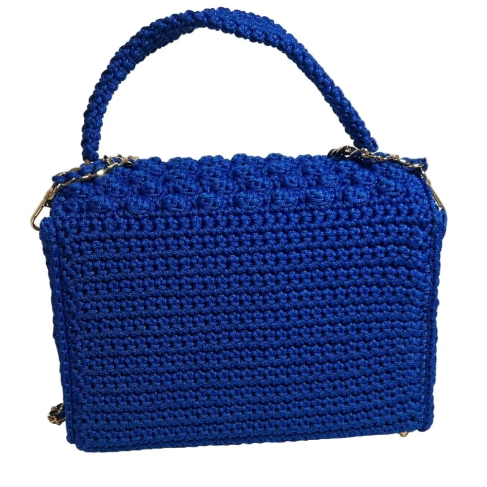 Blue crochet clutch bag from ThreadsByHannah, perfect as a stylish coach handbag purse