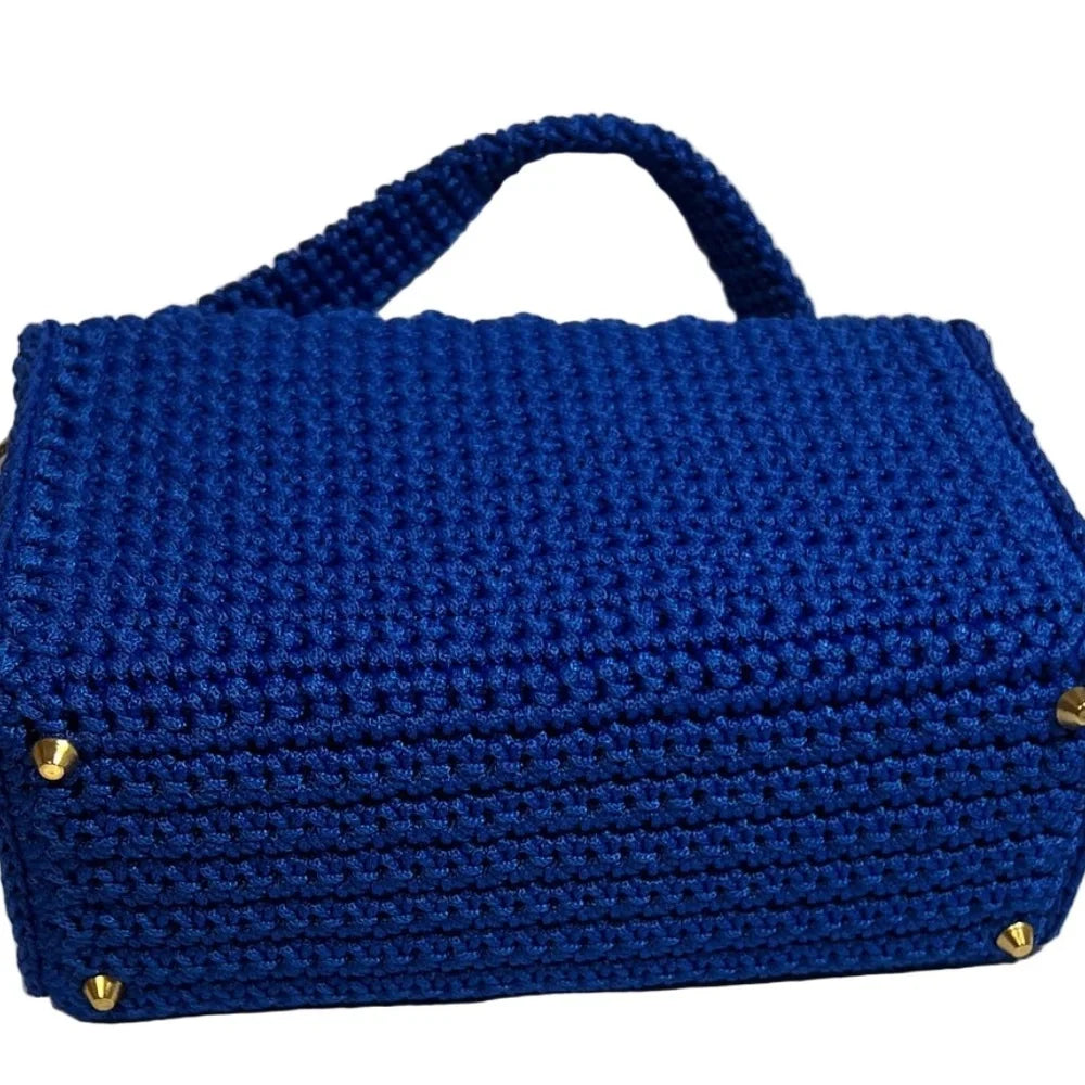 Handmade blue clutch from ThreadsByHannah, a stylish coach handbag purse perfect for evening outings