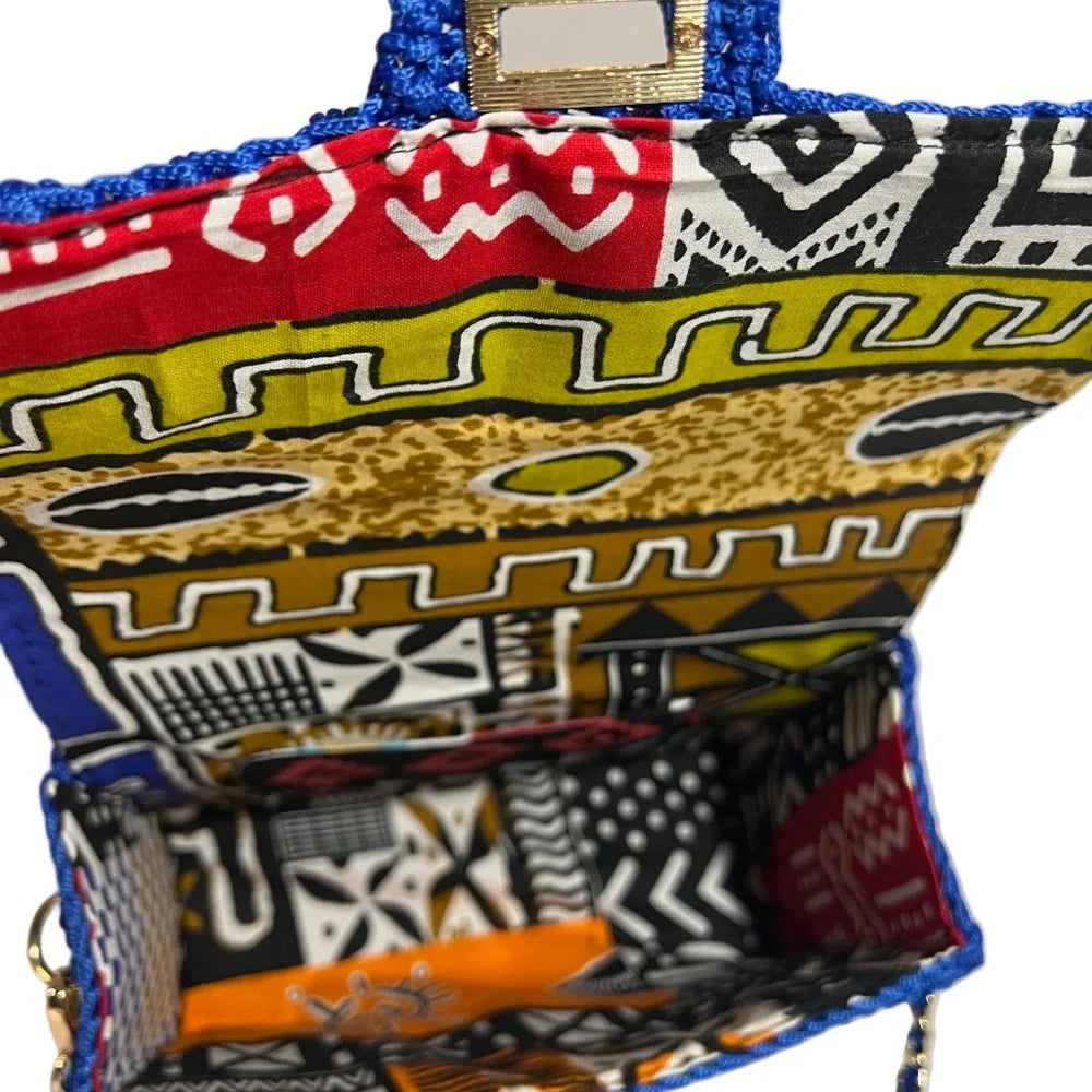 Colorful ThreadsByHannah clutch with unique patterns, perfect as a coach handbag purse for stylish outings