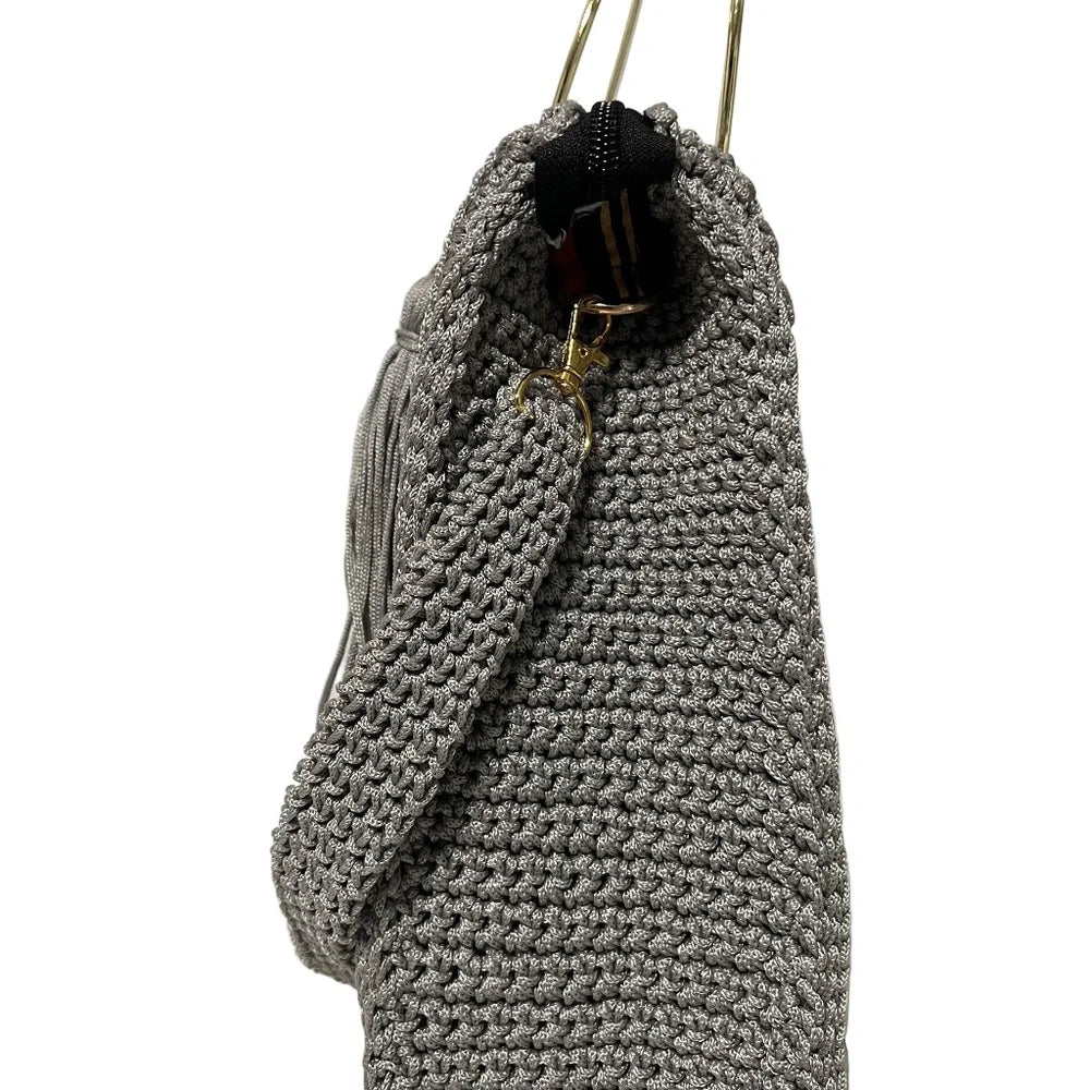 Gray ThreadsByHannah Tote Bag with Stylish Design as a coach purse shoulder bag