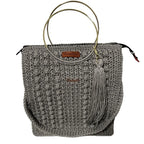 ThreadsByHannah Crochet Tote Bag with Gold Handle and Tassel for Stylish Carrying, coach purse shoulder bag
