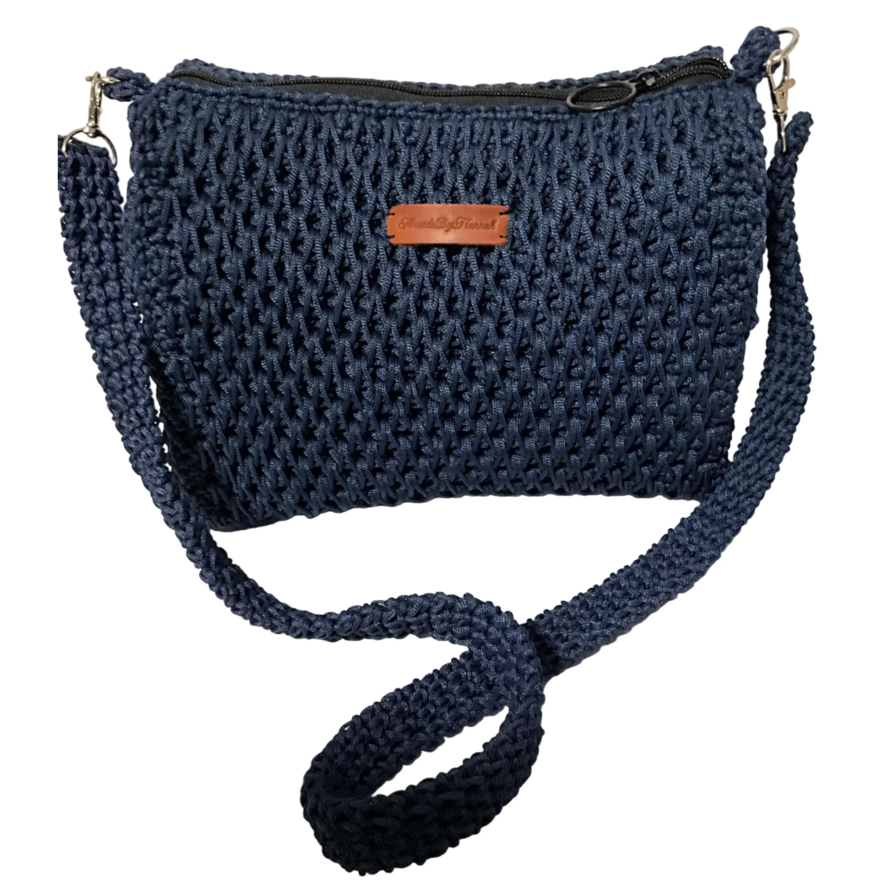 Navy Blue ThreadsByHannah shoulder purse with textured design, perfect as a stylish coach purse shoulder bag