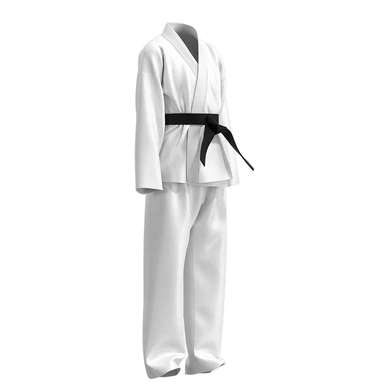Cobra Kai karate costume for kids featuring a white uniform and black belt for aspiring martial artists