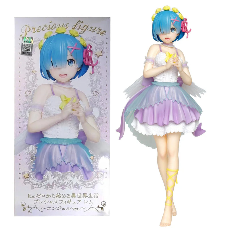 LuckeLadybug collectible figure of a character with blue hair in a colorful dress and flower accessories