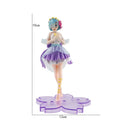 LuckeLadybug collectible figure of a character with blue hair and angelic wings standing on a purple flower base