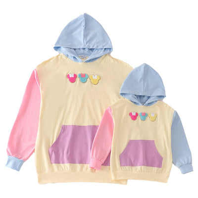 Adorable Color-Blocked Character French Knot Girl Hoodie Top For Fashionable Babies And Toddlers - LuckeLadybug LLC