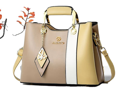 LuckeLadybug colorblock top handle satchel featuring stylish design and detachable strap