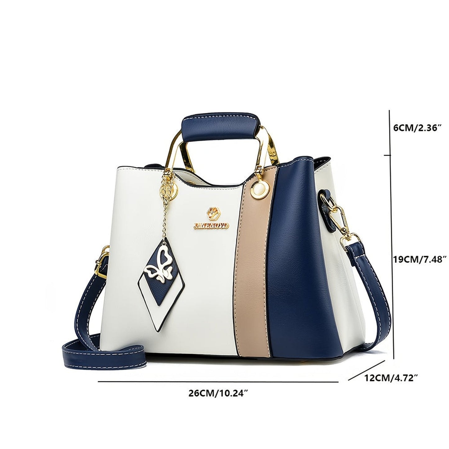 Colorblock Top Handle Satchel Chic Style