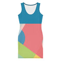 LuckeLadybug colorful sleeveless elegant bodycon dress for women with geometric pattern