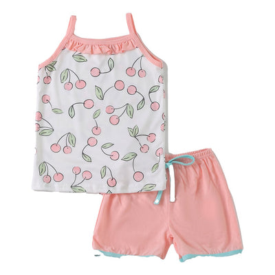 Adorable Coral Cherry Girl Set For Your Little Fashionista! | Baby And Toddler Clothing - LuckeLadybug LLC