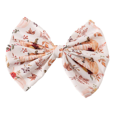 Adorable Coral Pumpkin Print Sailor Bow For Stylish Babies & Toddlers! - LuckeLadybug LLC