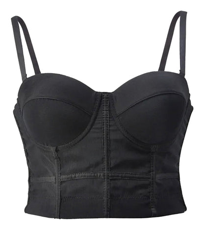 LuckeLadybug LLC Plus Size Mesh Corset Top with Adjustable Straps for Stylish Support