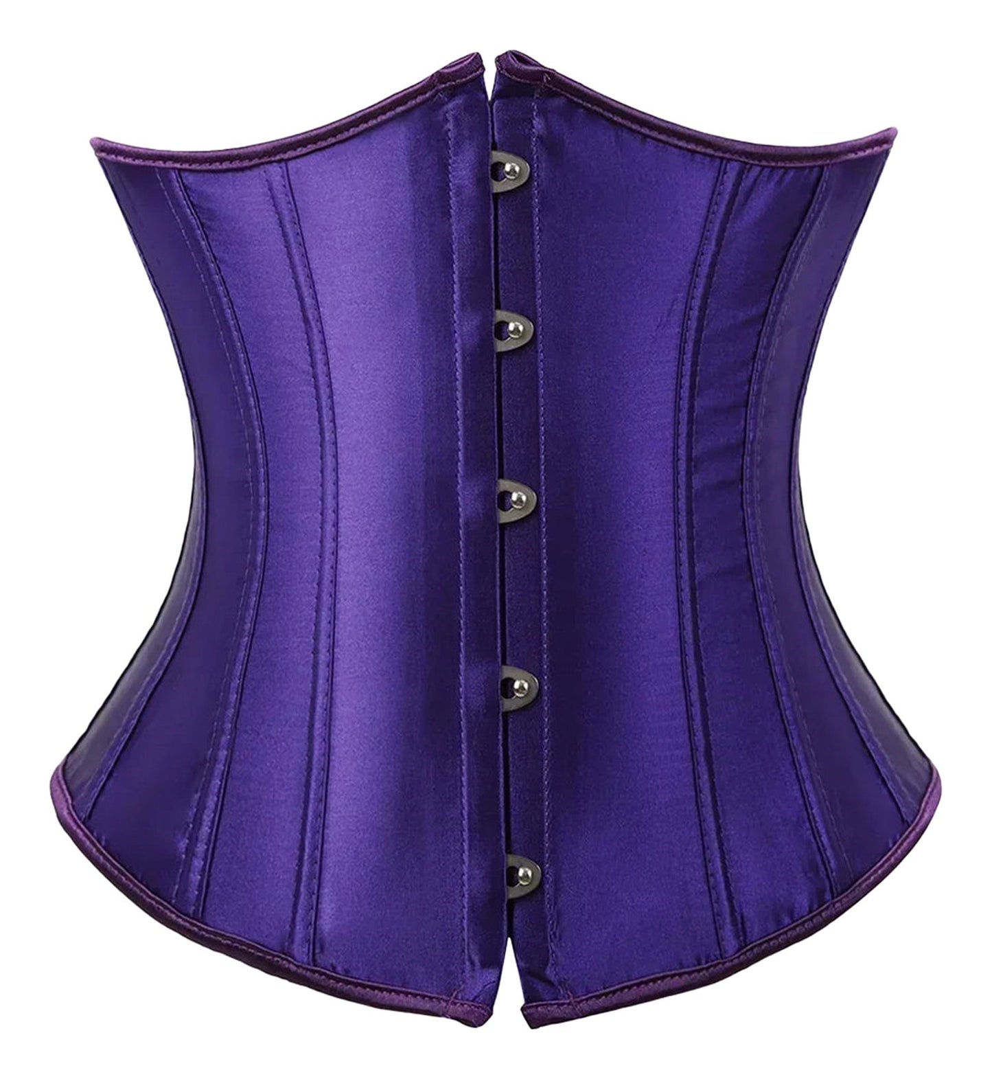 Luxurious purple corset top for women featuring sturdy bones and button closures