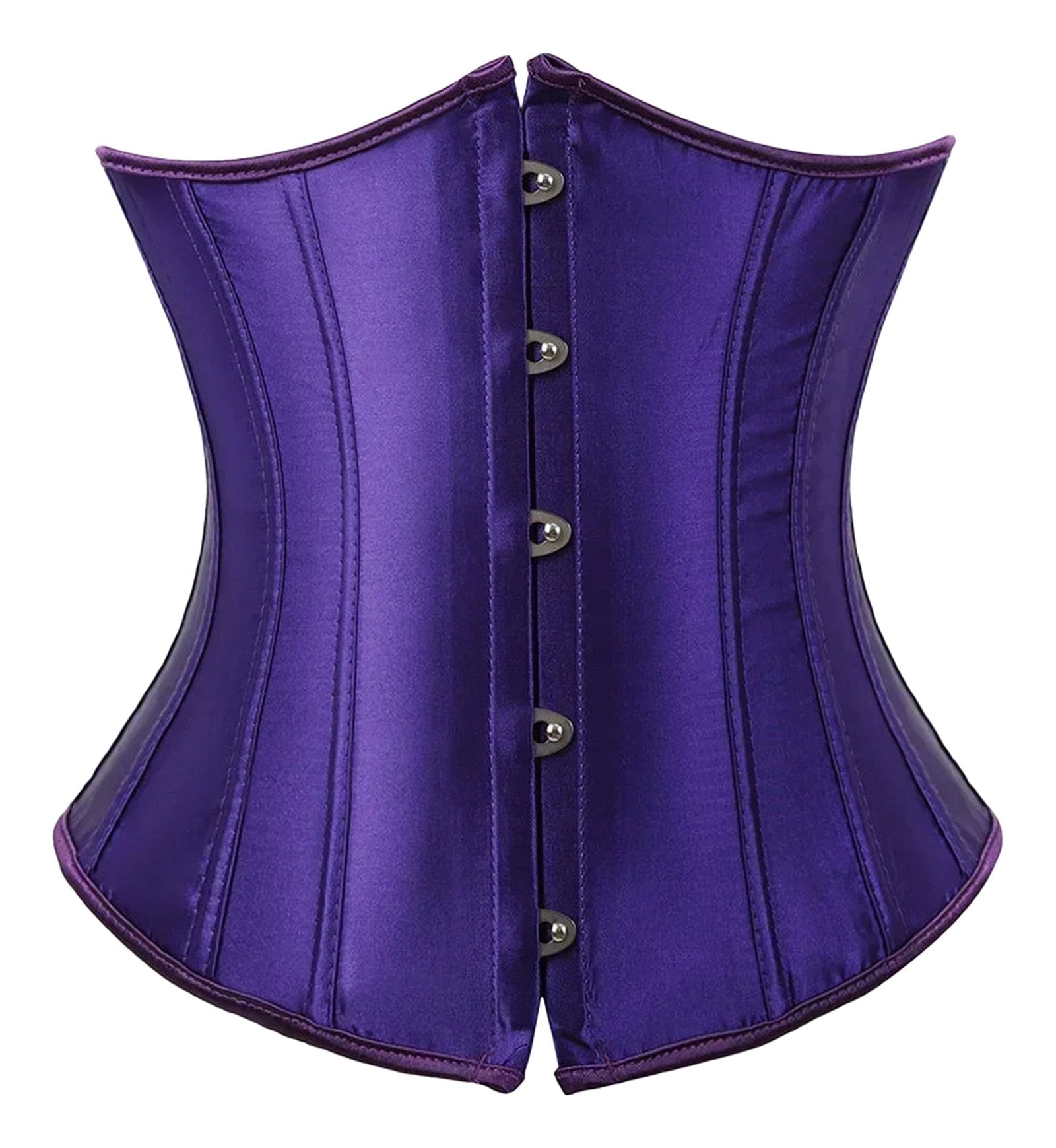 Luxurious purple corset top for women featuring sturdy bones and button closures