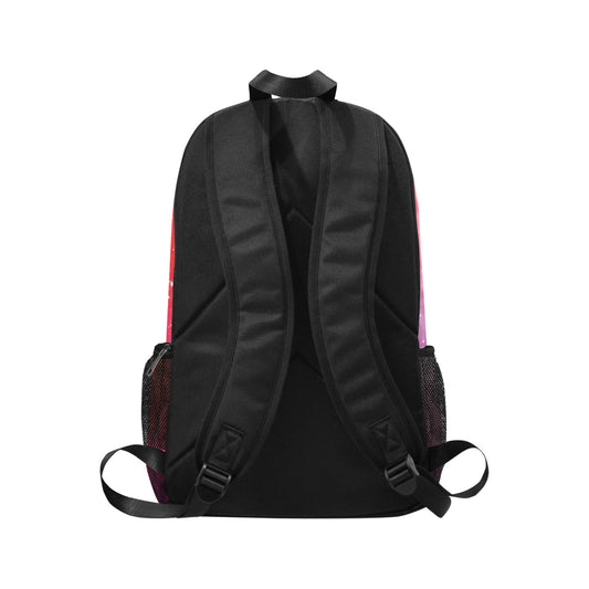 Inkedjoy fashion backpack with side mesh pockets black padded back and adjustable straps with pink side panels