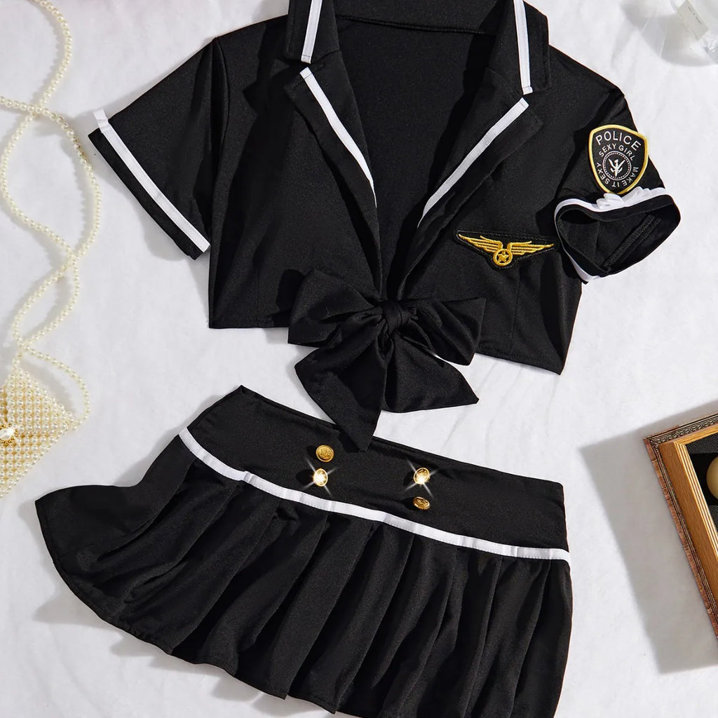 Black Cosplay Costume Play Outfit