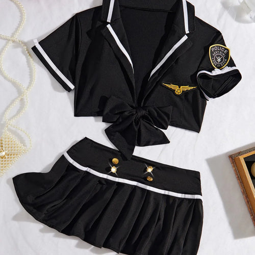 Black Cosplay Costume Play Outfit