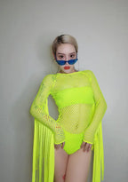 Neon Fringe Top for Costume and Dance