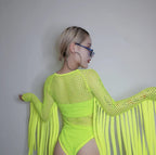 Neon Fringe Top for Costume and Dance