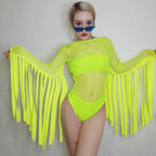 Neon Fringe Top for Costume and Dance