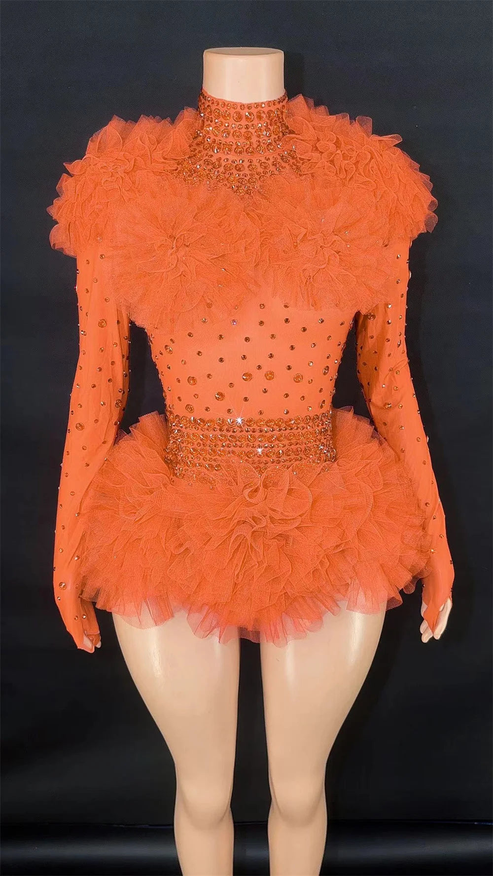 Pink Ruffled Costume and Dance Outfit