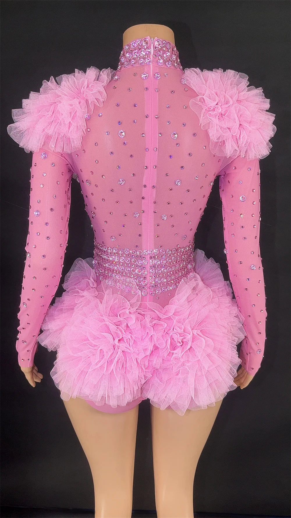 Pink Ruffled Costume and Dance Outfit