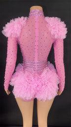 Pink Ruffled Costume and Dance Outfit