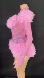 Pink Ruffled Costume and Dance Outfit