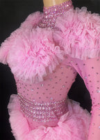 Pink Ruffled Costume and Dance Outfit