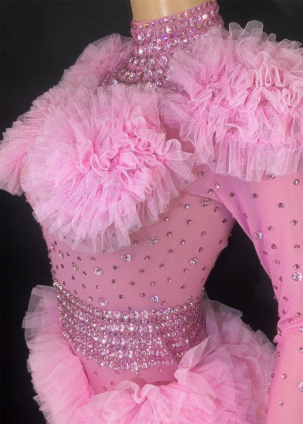 Pink Ruffled Costume and Dance Outfit