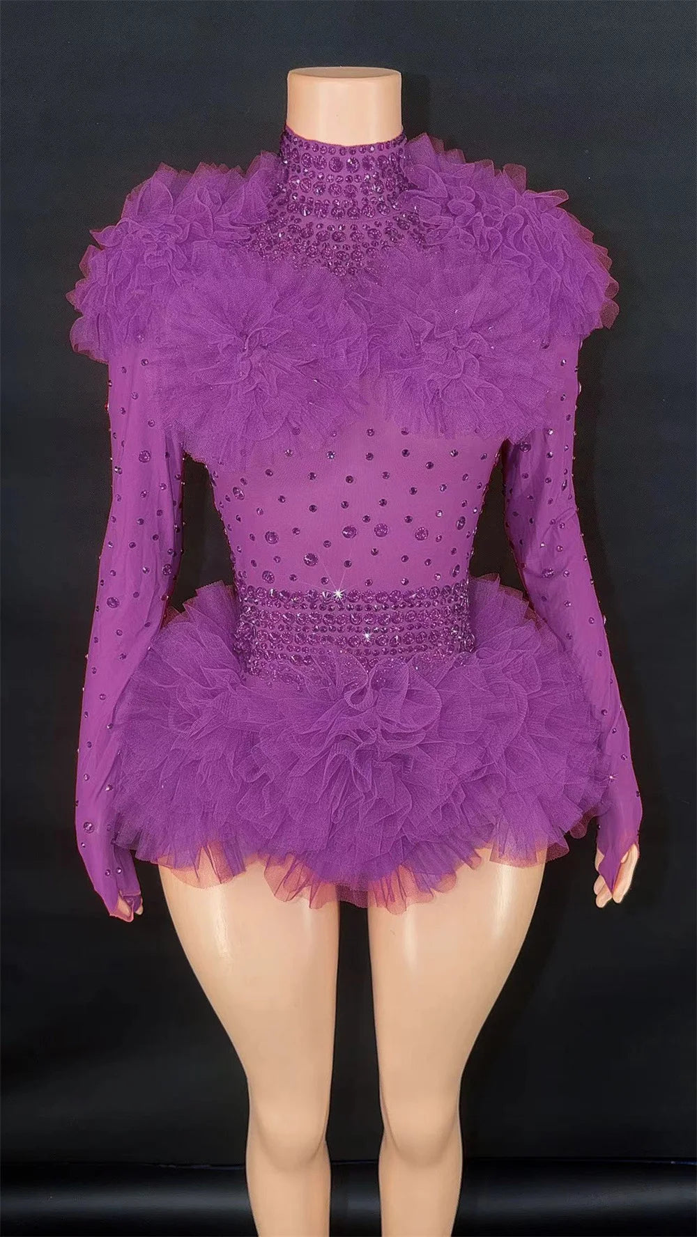 Pink Ruffled Costume and Dance Outfit