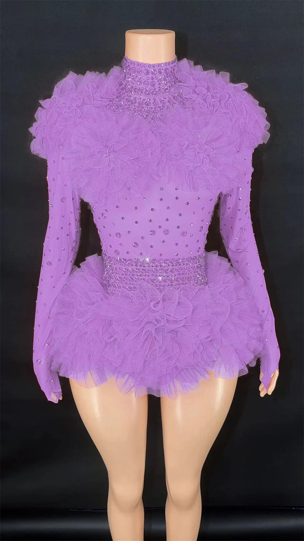 Pink Ruffled Costume and Dance Outfit