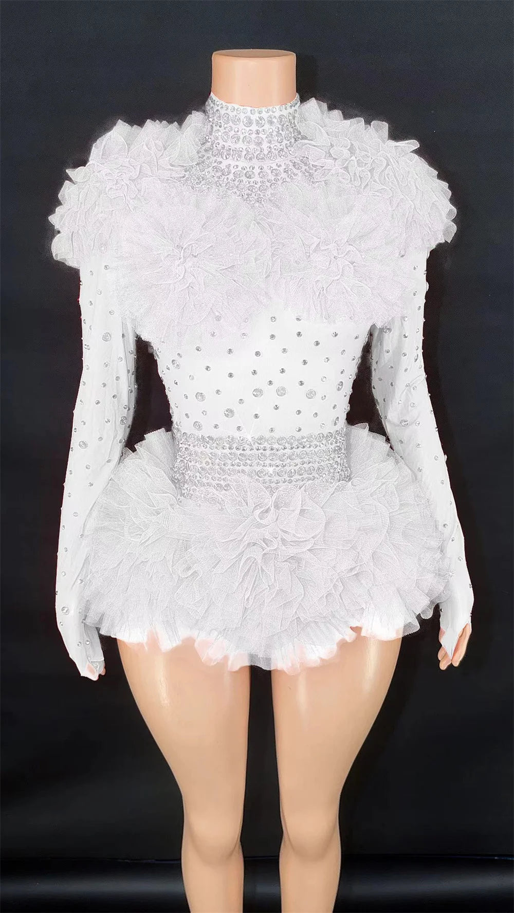Pink Ruffled Costume and Dance Outfit