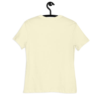 Back view of a LuckeLadybug couple in love t-shirt in soft beige color