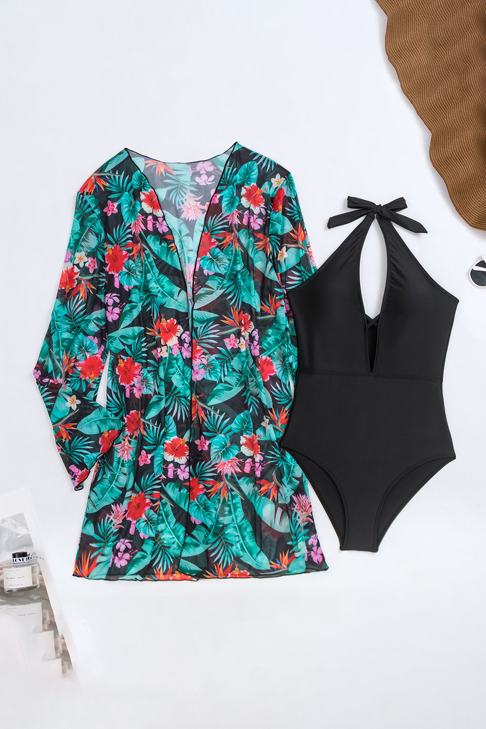 LuckeLadybug LLC One-Piece Swimsuit and Floral Cover Up for the Beach