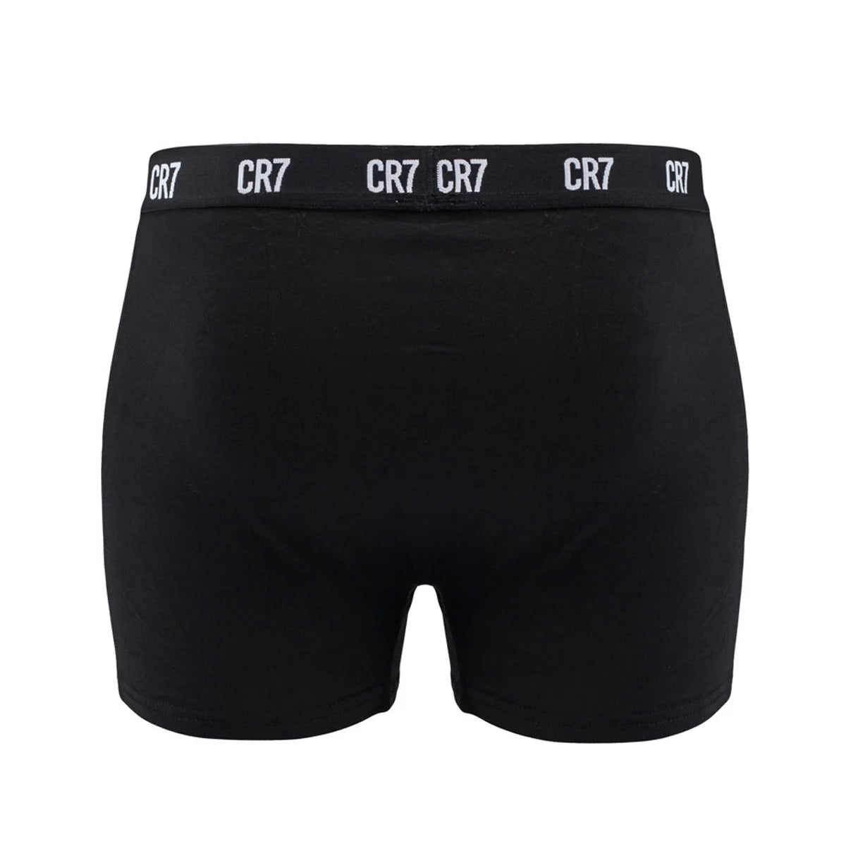 CR7 men's boxer briefs in black with a comfortable elastic waistband featuring the CR7 logo