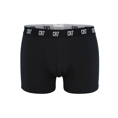 CR7 men's boxer briefs in black with comfortable elastic waistband for everyday wear