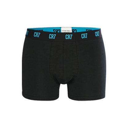 CR7 men's boxer briefs in black with blue waistband for comfortable everyday wear