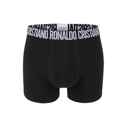 CR7 men's boxer briefs in black with Cristiano Ronaldo logo waistband for comfort and style