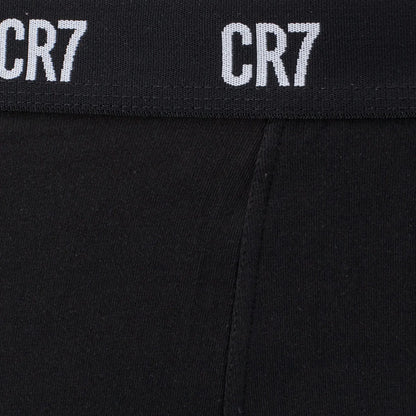 Black CR7 men's boxer briefs featuring a comfortable waistband for everyday wear