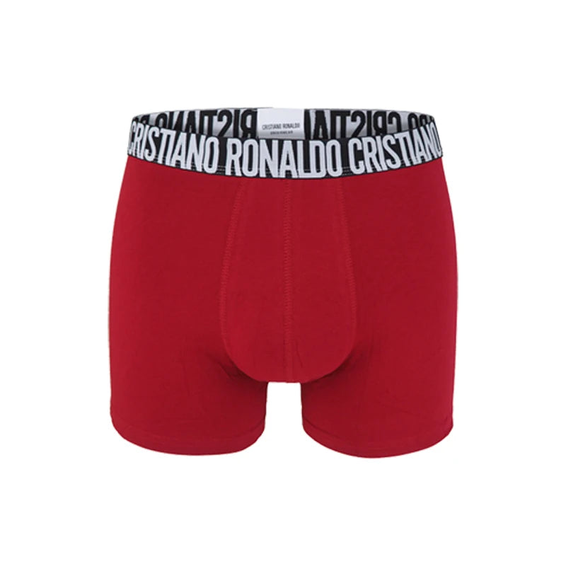 Red CR7 men's boxer briefs by LuckeLadybug LLC featuring a comfortable fit and elastic waistband