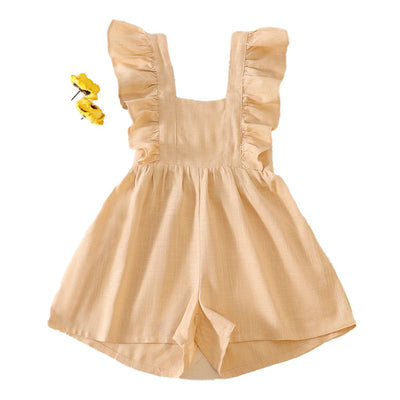 Adorable Cream Girl Ruffle Jumpsuit - Perfect For Stylish Babies And Toddlers! - LuckeLadybug LLC