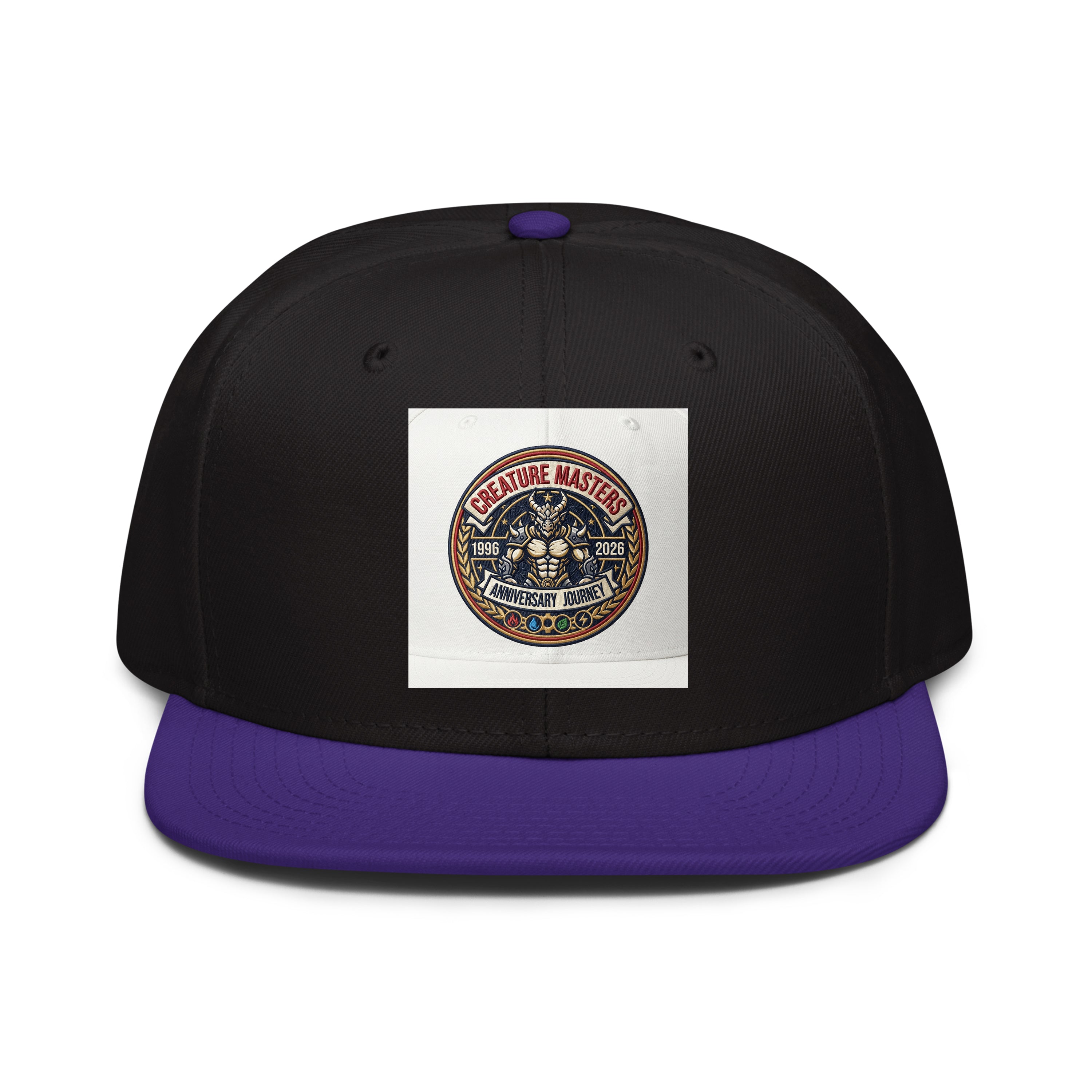 LuckeLadybug LLC Black and Purple Hat Snapback with Creature Masters Logo