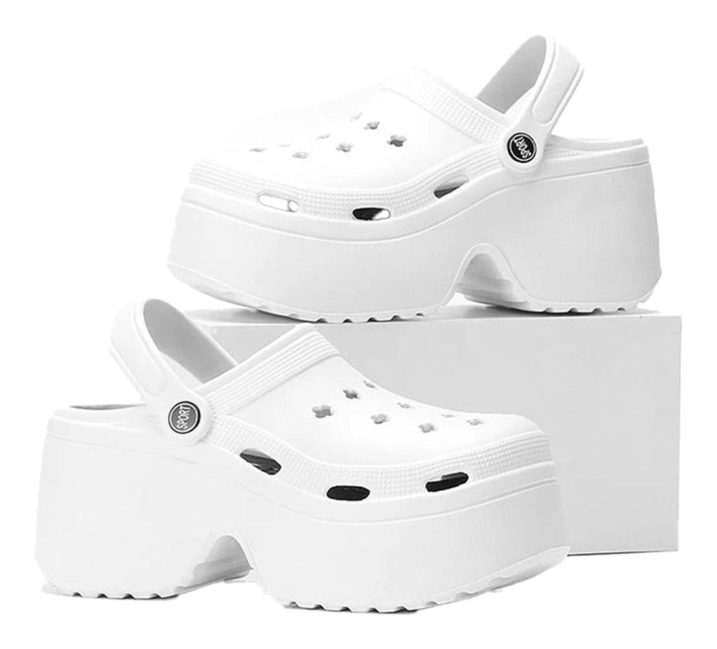 LuckeLadybug LLC women's platform wedge sandals in white with a durable design for comfort and style